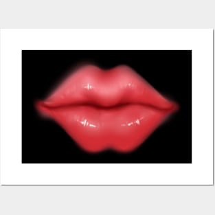 Lips With Lipstick Posters and Art